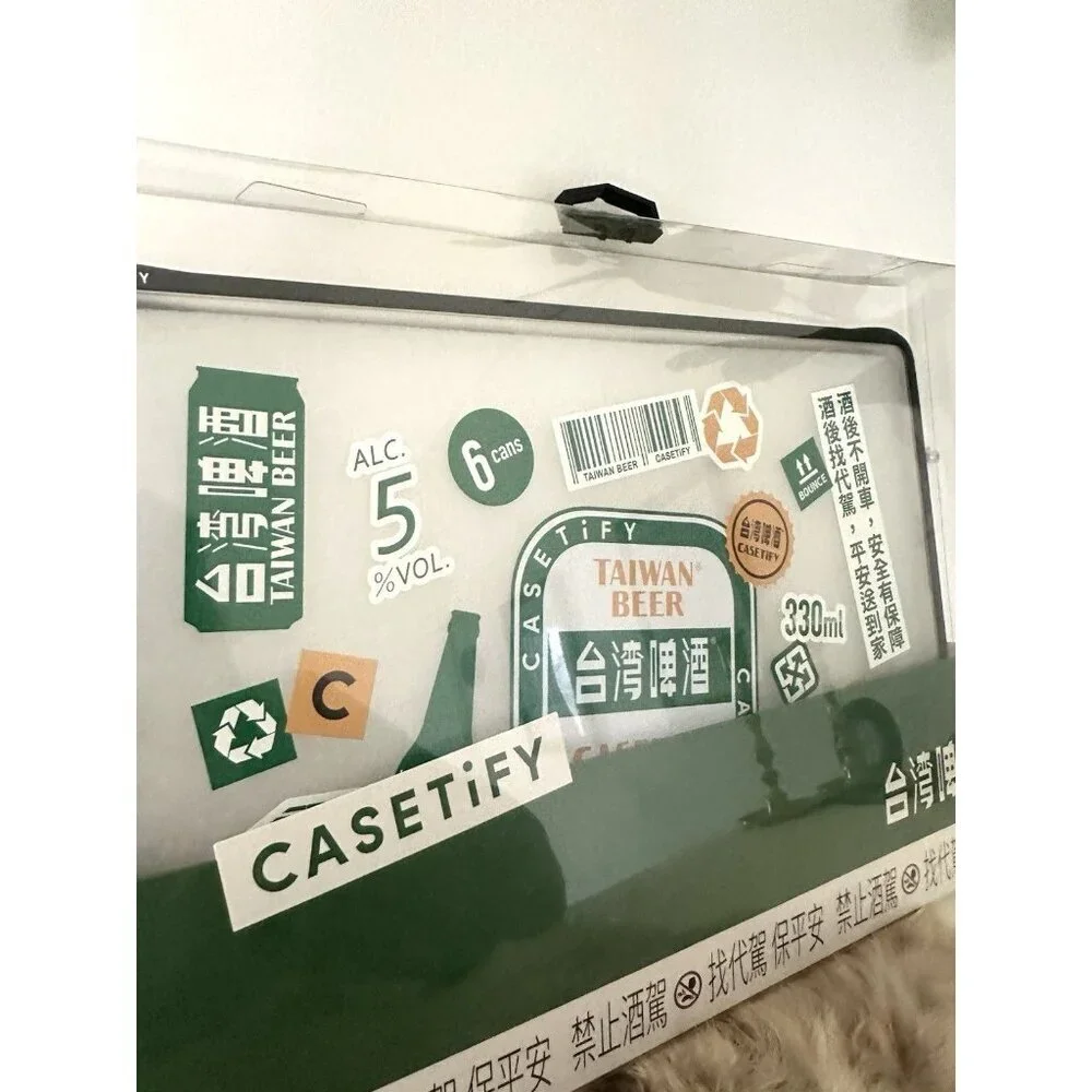Casetify Taiwan Beer Stickers Laptop Clear Impact Laptop Case NEW MacBook Air 15